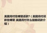 美团月付在哪里还款?（美团月付还款在哪里 美团月付怎么提前还款介绍）