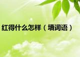 红得什么怎样（填词语）