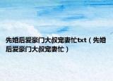 先婚后爱豪门大叔宠妻忙txt（先婚后爱豪门大叔宠妻忙）