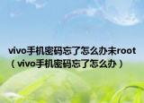 vivo手机密码忘了怎么办未root（vivo手机密码忘了怎么办）