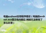电脑svchost应用程序错误（电脑的svchost.exe显示有问题后 网络无法使用了 怎么处理）