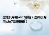 虚拟机专用win7系统（虚拟机专用win7系统镜像）
