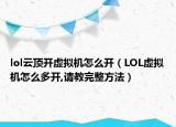 lol云顶开虚拟机怎么开（LOL虚拟机怎么多开,请教完整方法）
