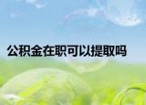 公积金在职可以提取吗