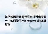 如何设置界面图标垂直排列我需要一个如何使用RocketDock的详细教程
