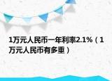 1万元人民币一年利率2.1%（1万元人民币有多重）