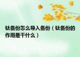 钛备份怎么导入备份（钛备份的作用是干什么）