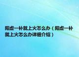 阳虚一补就上火怎么办（阳虚一补就上火怎么办详细介绍）