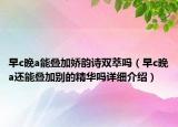 早c晚a能叠加娇韵诗双萃吗（早c晚a还能叠加别的精华吗详细介绍）