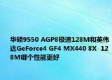 华硕9550 AGP8极速128M和英伟达GeForce4 GF4 MX440 8X  128M哪个性能更好