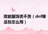 度能服饰贵不贵（dnf傻瓜包怎么用）