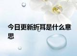 今日更新折耳是什么意思