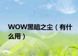 WOW黑暗之尘（有什么用）
