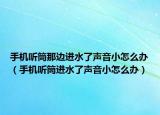 手机听筒那边进水了声音小怎么办（手机听筒进水了声音小怎么办）