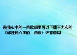 是我心中的一首歌哪里可以下载王力宏的《你是我心里的一首歌》还有歌词