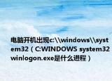 电脑开机出现c:\windows\system32（C:WINDOWS system32winlogon.exe是什么进程）