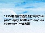12306的支付页面怎么打不开了https:\\epay.12306.cn\pay\payGateway（什么问题）
