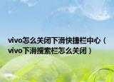 vivo怎么关闭下滑快捷栏中心（vivo下滑搜索栏怎么关闭）