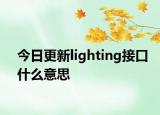 今日更新lighting接口什么意思