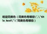 啥是同类色（同类色有哪些