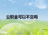 公积金可以不交吗