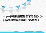 oppo手机锁屏密码忘了怎么办（oppo手机锁屏密码忘了怎么办）