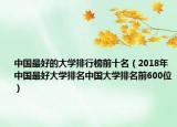 中国最好的大学排行榜前十名（2018年中国最好大学排名中国大学排名前600位）