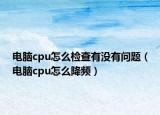 电脑cpu怎么检查有没有问题（电脑cpu怎么降频）