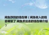 闲鱼挣到的钱在哪（闲鱼收入的钱去哪里了 闲鱼卖出去的钱在哪介绍）