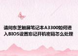 请问东芝触屏笔记本A3300如何进入BIOS设置忘记开机密码怎么处理