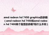 amd radeon hd 7450 graphics的参数（amd radeon hd 7450和amd radeon hd 7400两个独显的参数?有什么不同）