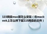 115网盘mac版怎么安装（在macbook上怎么样下载115网盘的文件）