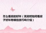 怎么看房的好坏（买房时如何看房子好坏有哪些技巧吗介绍）