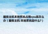 服务主机本地系统占用cpu高怎么办（服务主机:本地系统是什么?）
