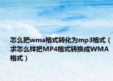 怎么把wma格式转化为mp3格式（求怎么样把MP4格式转换成WMA格式）