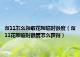 双11怎么领取花呗临时额度（双11花呗临时额度怎么获得）