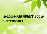 2019年十大流行语来了（2019年十大流行语）