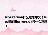 bios version什么意思中文（bios里的Bios version是什么意思）