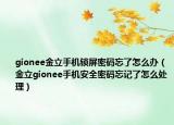 gionee金立手机锁屏密码忘了怎么办（金立gionee手机安全密码忘记了怎么处理）