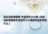 秋处露秋寒霜降 冬雪雪冬小大寒（秋处露秋寒霜降冬雪雪冬小大寒的所有意思是什么）