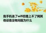 我手机连了wifi但是上不了网其他设备没有问题为什么