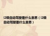 l2级自动驾驶是什么意思（l2级自动驾驶是什么意思）