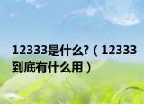 12333是什么?（12333到底有什么用）