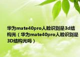 华为mate40pro人脸识别是3d结构光（华为mate40pro人脸识别是3D结构光吗）