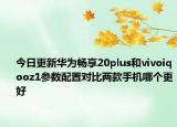 今日更新华为畅享20plus和vivoiqooz1参数配置对比两款手机哪个更好