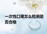 一次性口罩怎么检测是否合格