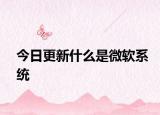 今日更新什么是微软系统