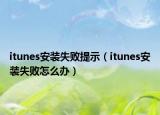 itunes安装失败提示（itunes安装失败怎么办）