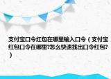 支付宝口令红包在哪里输入口令（支付宝红包口令在哪里?怎么快速找出口令红包?）