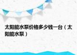 太阳能水泵价格多少钱一台（太阳能水泵）
